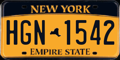 NY license plate HGN1542