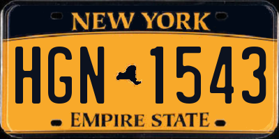 NY license plate HGN1543