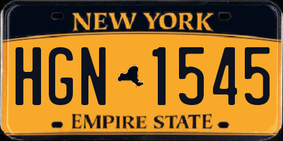 NY license plate HGN1545