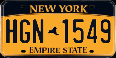 NY license plate HGN1549