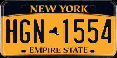 NY license plate HGN1554