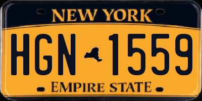 NY license plate HGN1559