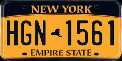 NY license plate HGN1561