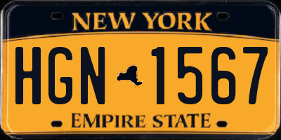 NY license plate HGN1567