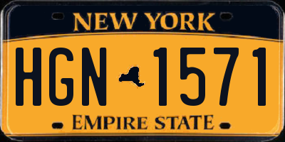 NY license plate HGN1571