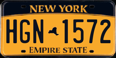 NY license plate HGN1572