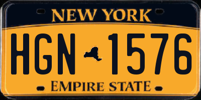 NY license plate HGN1576