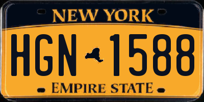 NY license plate HGN1588