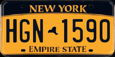 NY license plate HGN1590