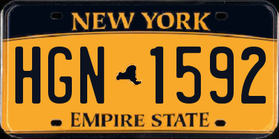 NY license plate HGN1592