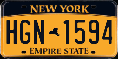 NY license plate HGN1594