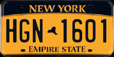 NY license plate HGN1601