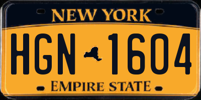 NY license plate HGN1604