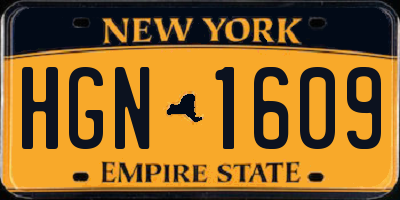 NY license plate HGN1609