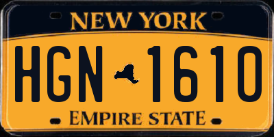 NY license plate HGN1610