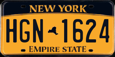 NY license plate HGN1624