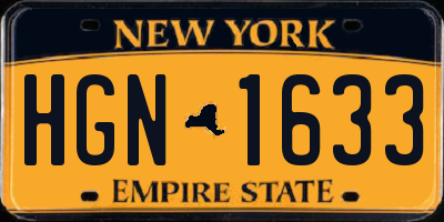 NY license plate HGN1633