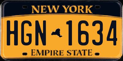 NY license plate HGN1634