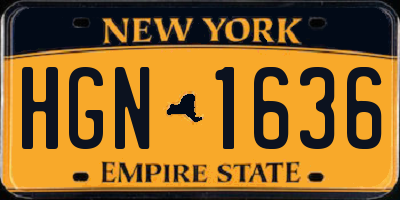 NY license plate HGN1636