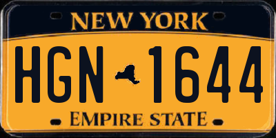 NY license plate HGN1644