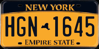 NY license plate HGN1645