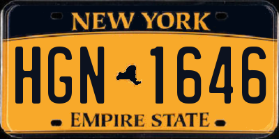 NY license plate HGN1646