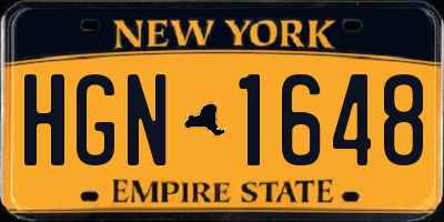 NY license plate HGN1648