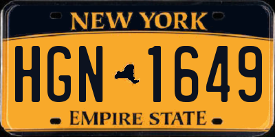 NY license plate HGN1649