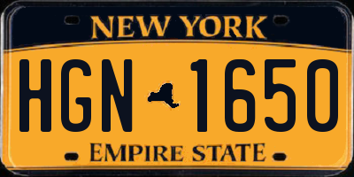 NY license plate HGN1650