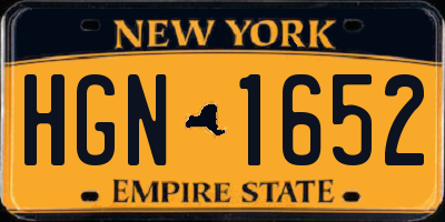 NY license plate HGN1652