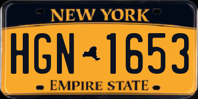 NY license plate HGN1653