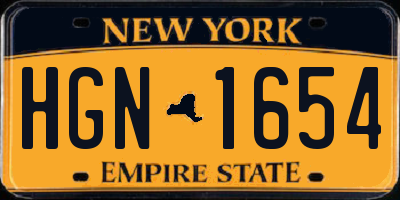 NY license plate HGN1654