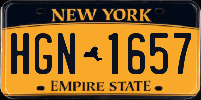 NY license plate HGN1657