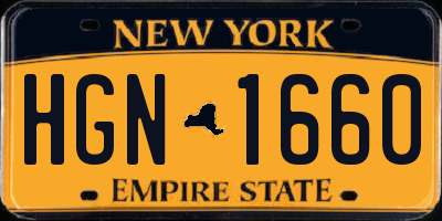 NY license plate HGN1660