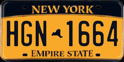 NY license plate HGN1664