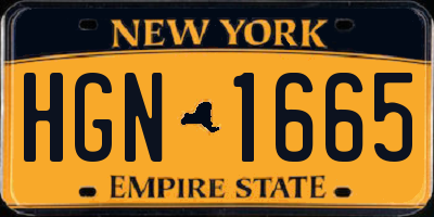 NY license plate HGN1665