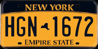 NY license plate HGN1672