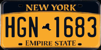 NY license plate HGN1683