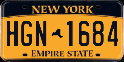 NY license plate HGN1684