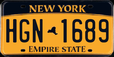 NY license plate HGN1689