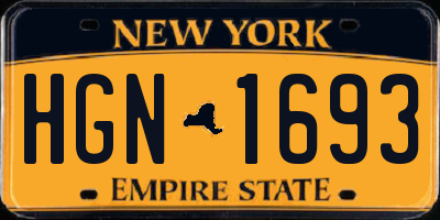 NY license plate HGN1693