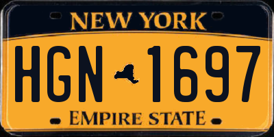 NY license plate HGN1697