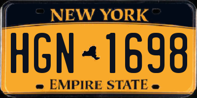 NY license plate HGN1698