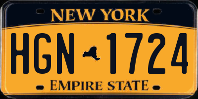 NY license plate HGN1724