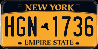 NY license plate HGN1736