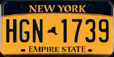 NY license plate HGN1739