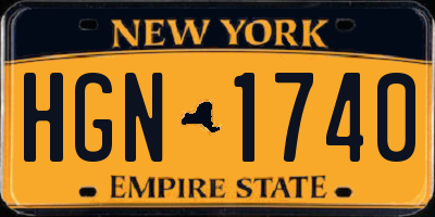 NY license plate HGN1740