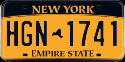 NY license plate HGN1741