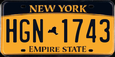 NY license plate HGN1743