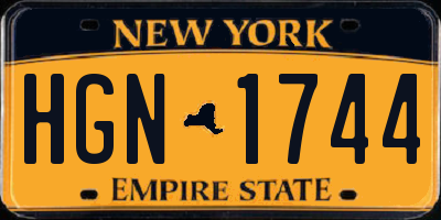 NY license plate HGN1744